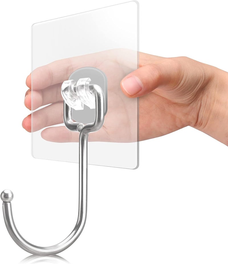 Antimbee All-Purpose Large Adhesive Hooks, 20-Pack Wreath Hangers, Heavy Duty Hooks 37 lb(Max), Adhesive Wall Hanger fit Home, Bathroom, Kitchen, Office and Outdoor - Image 1